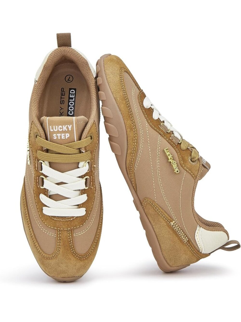 Women's Brown Faux Leather Retro Fashion Comfortable Lace Up Skate Sneakers